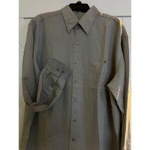 NWT Gear For Sports Mens Long Sleeve Button‎ Down Dress Shirt Sz Lg Herringbone